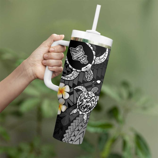 Hawaii Oahu Islands Pacific Plumeria Custom Stanley Quencher 40Oz Stainless Steel Tumbler - Image 3