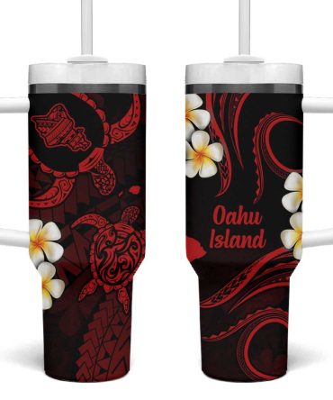 Hawaii Oahu Islands Pacific Plumeria Custom Stanley Quencher 40Oz Stainless Steel Tumbler