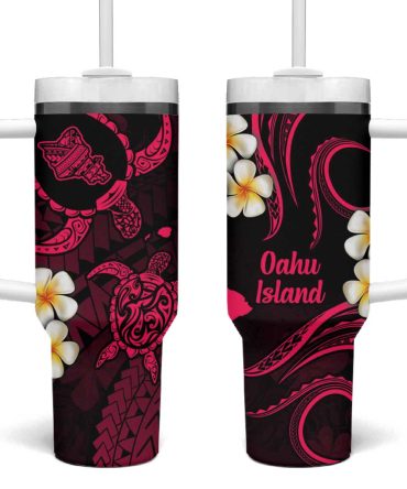 Hawaii Oahu Islands Pacific Plumeria Custom Stanley Quencher 40Oz Stainless Steel Tumbler