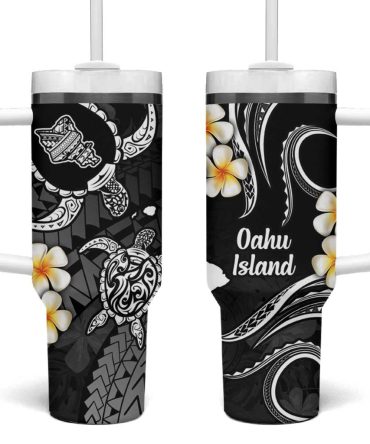 Hawaii Oahu Islands Pacific Plumeria Custom Stanley Quencher 40Oz Stainless Steel Tumbler