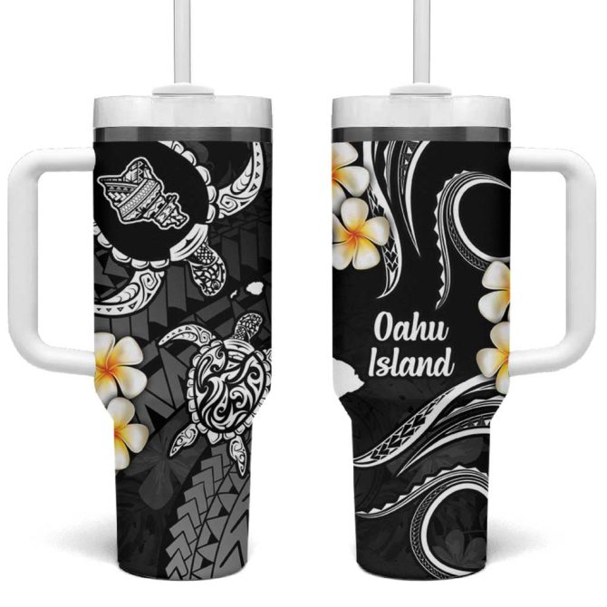 Hawaii Oahu Islands Pacific Plumeria Custom Stanley Quencher 40Oz Stainless Steel Tumbler
