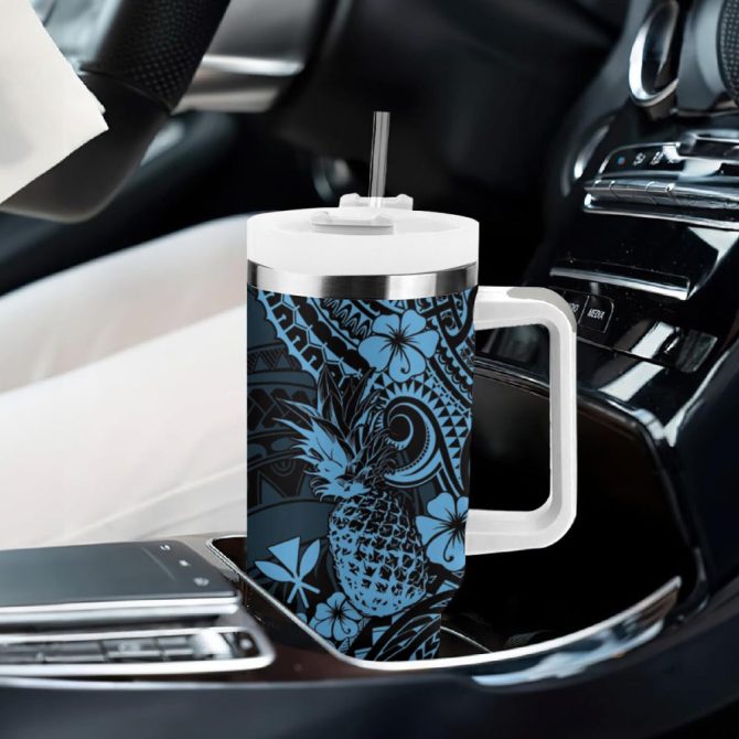 Hawaii Pineapple And Flowercustom Stanley Quencher 40Oz Stainless Steel Tumbler - Image 9