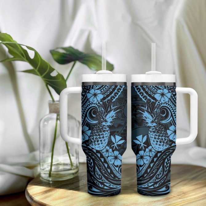 Hawaii Pineapple And Flowercustom Stanley Quencher 40Oz Stainless Steel Tumbler - Image 10