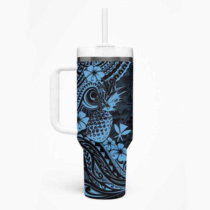 Hawaii Pineapple And Flowercustom Stanley Quencher 40Oz Stainless Steel Tumbler - Image 2
