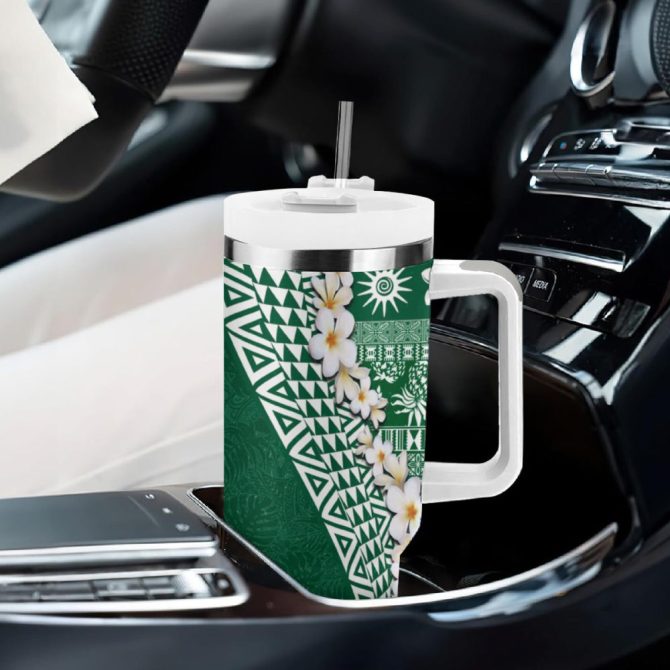 Hawaii Plumeria Flowers Custom Stanley Quencher 40Oz Stainless Steel Tumbler - Image 9