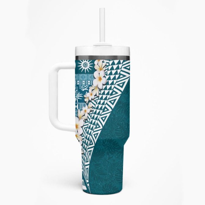 Hawaii Plumeria Flowers Custom Stanley Quencher 40Oz Stainless Steel Tumbler - Image 2