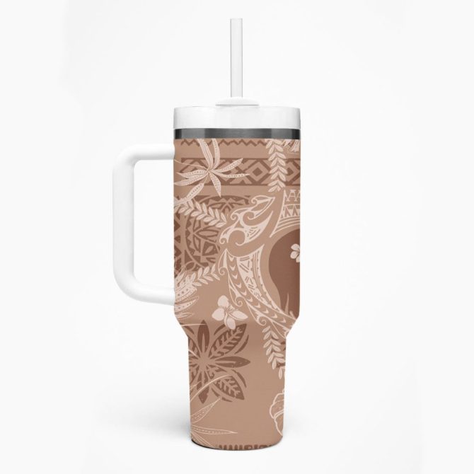 Hawaii Plumeria Flowers Custom Stanley Quencher 40Oz Stainless Steel Tumbler - Image 2