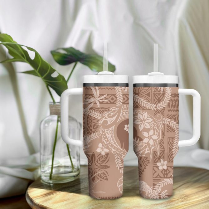 Hawaii Plumeria Flowers Custom Stanley Quencher 40Oz Stainless Steel Tumbler - Image 10