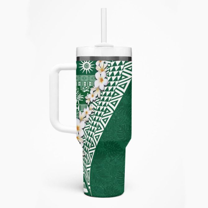 Hawaii Plumeria Flowers Custom Stanley Quencher 40Oz Stainless Steel Tumbler - Image 2