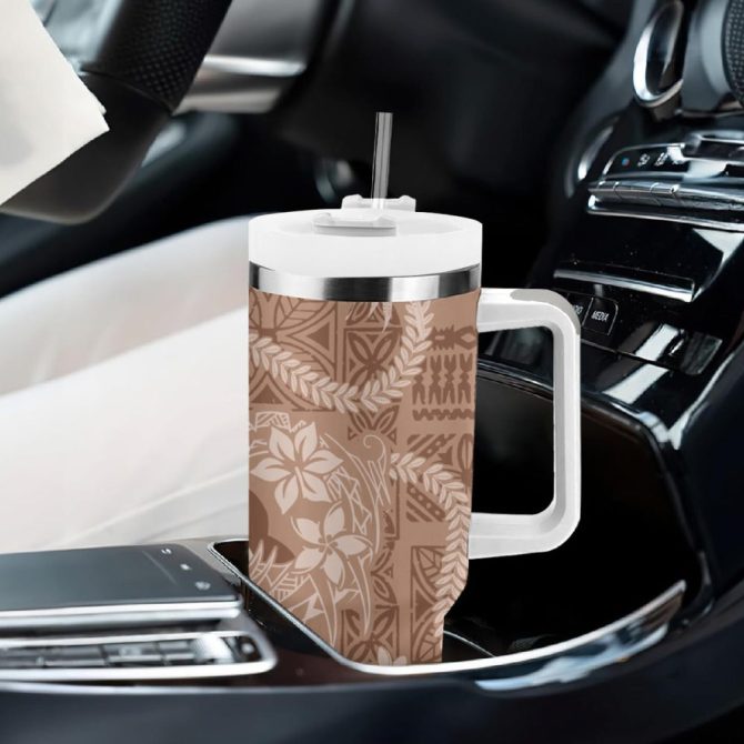 Hawaii Plumeria Flowers Custom Stanley Quencher 40Oz Stainless Steel Tumbler - Image 9