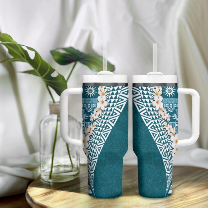Hawaii Plumeria Flowers Custom Stanley Quencher 40Oz Stainless Steel Tumbler - Image 10