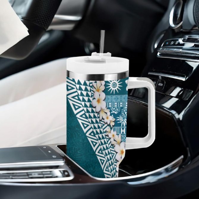 Hawaii Plumeria Flowers Custom Stanley Quencher 40Oz Stainless Steel Tumbler - Image 9