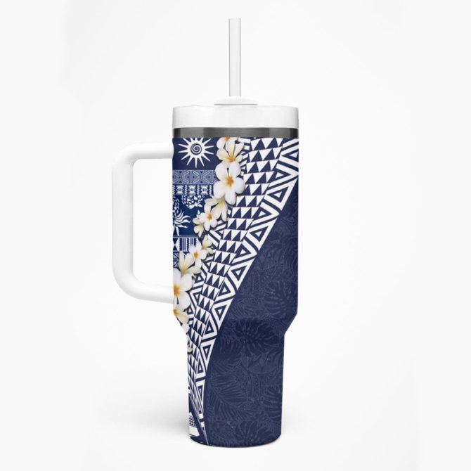 Hawaii Plumeria Flowers Custom Stanley Quencher 40Oz Stainless Steel Tumbler - Image 2