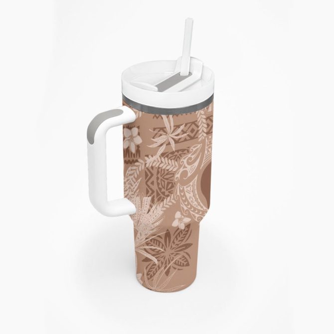 Hawaii Plumeria Flowers Custom Stanley Quencher 40Oz Stainless Steel Tumbler - Image 3