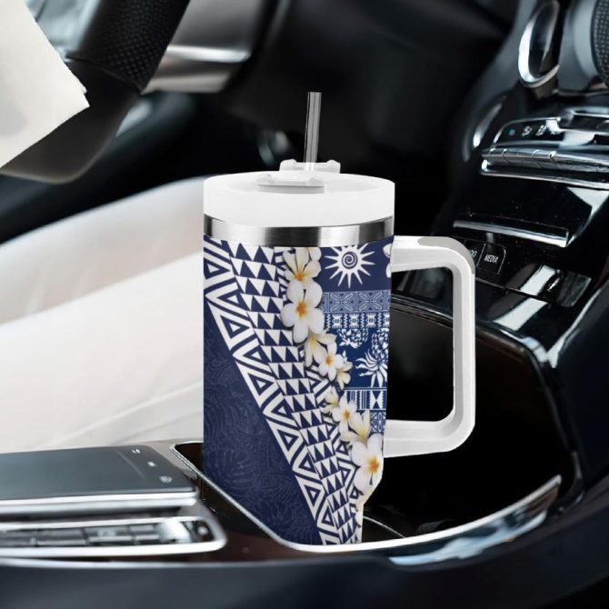 Hawaii Plumeria Flowers Custom Stanley Quencher 40Oz Stainless Steel Tumbler - Image 9