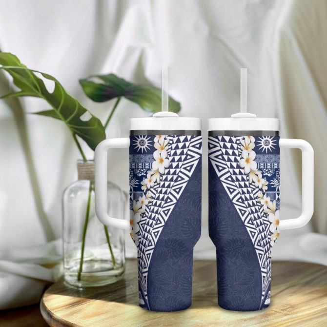 Hawaii Plumeria Flowers Custom Stanley Quencher 40Oz Stainless Steel Tumbler - Image 10