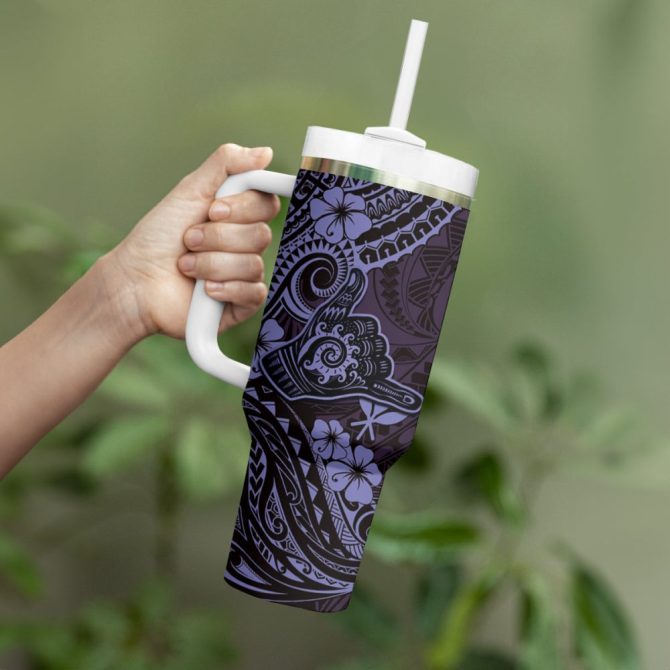 Hawaii Shaka Sign Custom Stanley Quencher 40Oz Stainless Steel Tumbler - Image 4