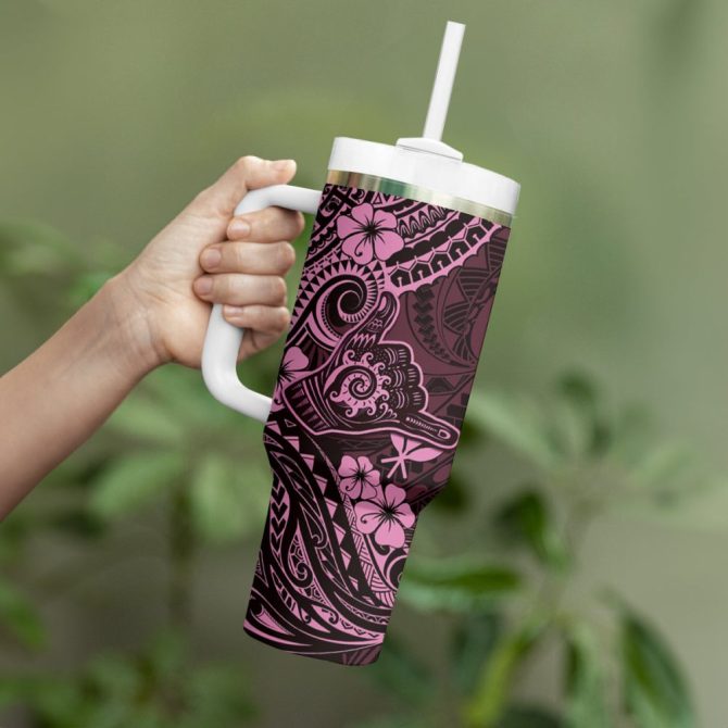 Hawaii Shaka Sign Custom Stanley Quencher 40Oz Stainless Steel Tumbler - Image 4