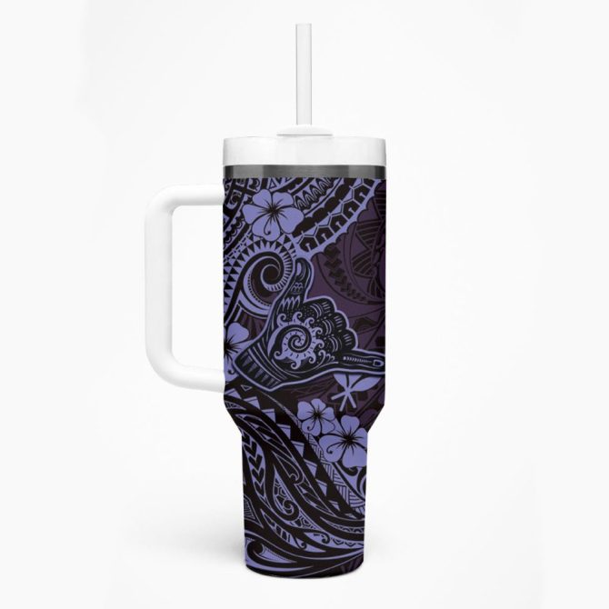 Hawaii Shaka Sign Custom Stanley Quencher 40Oz Stainless Steel Tumbler - Image 2