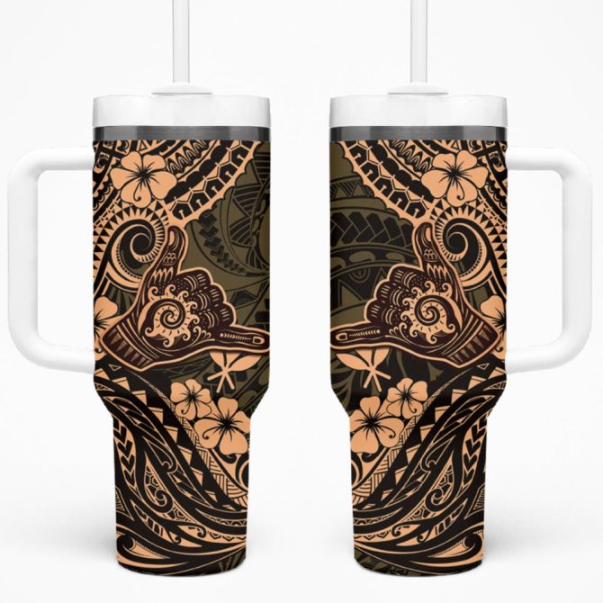 Hawaii Shaka Sign Custom Stanley Quencher 40Oz Stainless Steel Tumbler