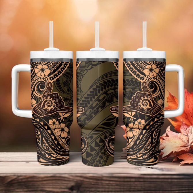 Hawaii Shaka Sign Custom Stanley Quencher 40Oz Stainless Steel Tumbler - Image 5
