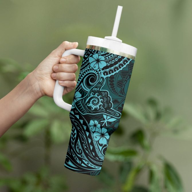 Hawaii Shaka Sign Custom Stanley Quencher 40Oz Stainless Steel Tumbler - Image 4