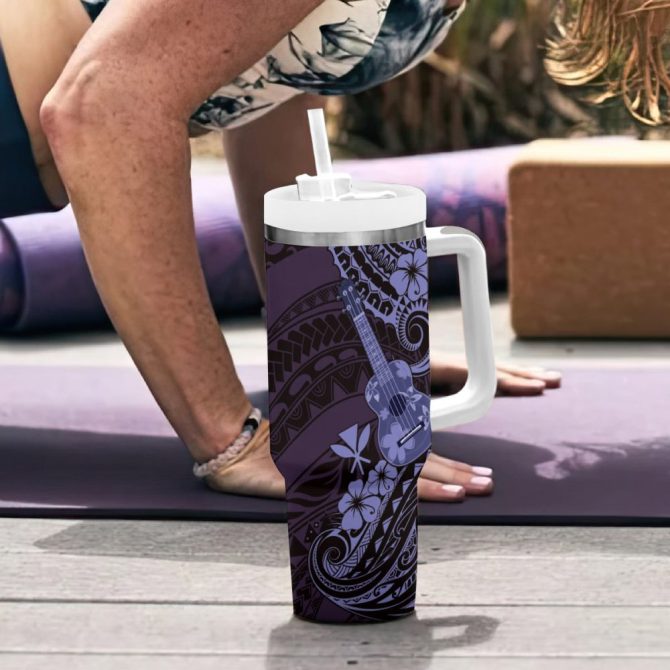 Hawaii Ukulele Custom Stanley Quencher 40Oz Stainless Steel Tumbler - Image 7