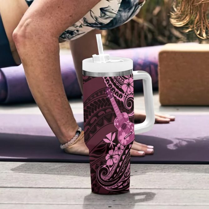 Hawaii Ukulele Custom Stanley Quencher 40Oz Stainless Steel Tumbler - Image 7