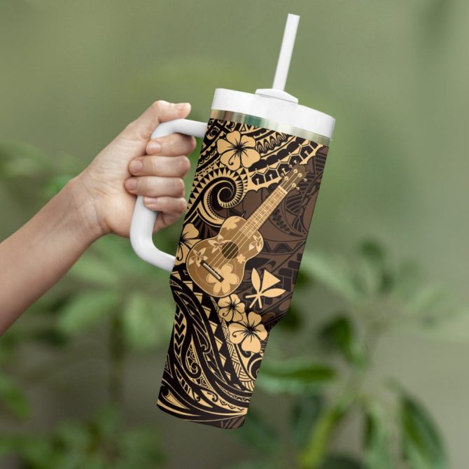 Hawaii Ukulele Custom Stanley Quencher 40Oz Stainless Steel Tumbler - Image 4
