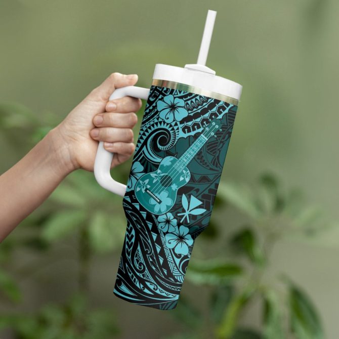 Hawaii Ukulele Custom Stanley Quencher 40Oz Stainless Steel Tumbler - Image 4