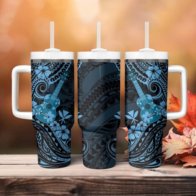 Hawaii Ukulele Custom Stanley Quencher 40Oz Stainless Steel Tumbler - Image 5