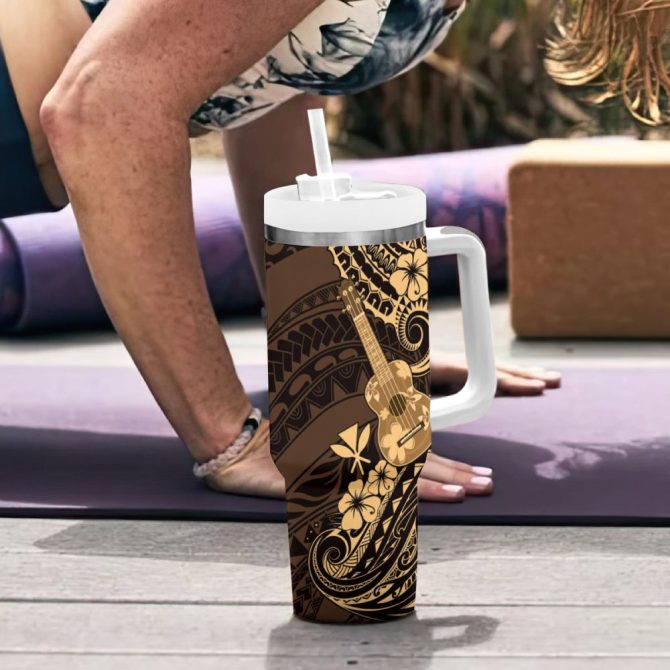 Hawaii Ukulele Custom Stanley Quencher 40Oz Stainless Steel Tumbler - Image 7