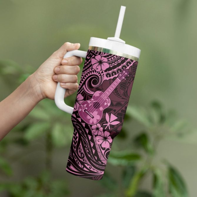 Hawaii Ukulele Custom Stanley Quencher 40Oz Stainless Steel Tumbler - Image 4
