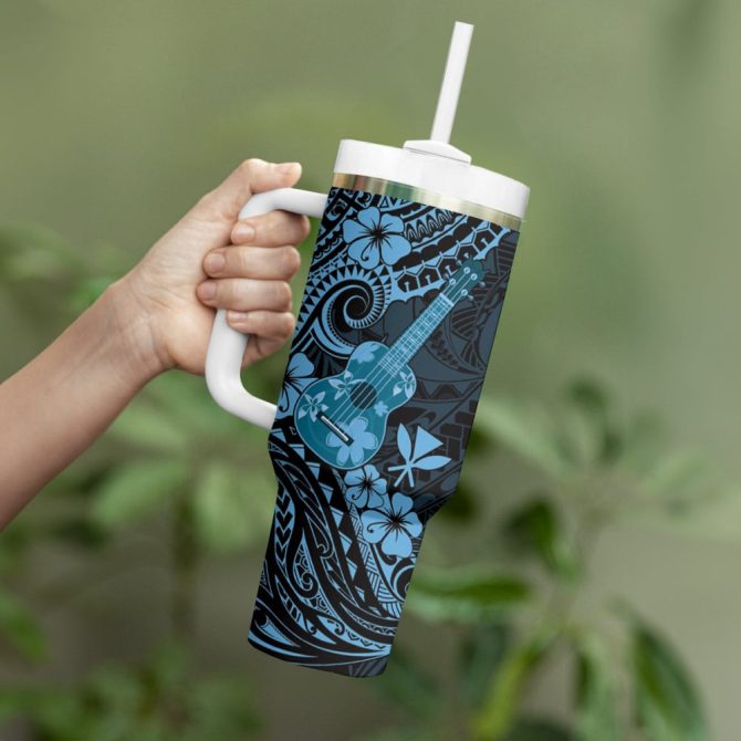 Hawaii Ukulele Custom Stanley Quencher 40Oz Stainless Steel Tumbler - Image 4
