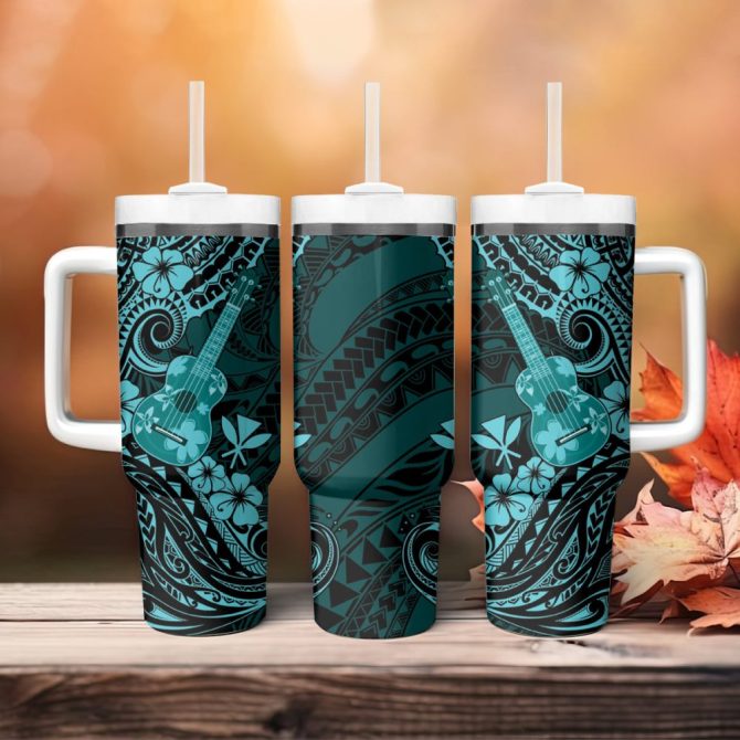 Hawaii Ukulele Custom Stanley Quencher 40Oz Stainless Steel Tumbler - Image 5