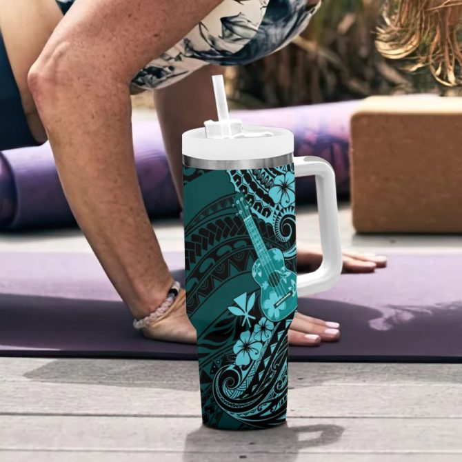 Hawaii Ukulele Custom Stanley Quencher 40Oz Stainless Steel Tumbler - Image 7