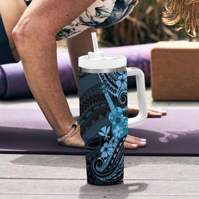 Hawaii Ukulele Custom Stanley Quencher 40Oz Stainless Steel Tumbler - Image 7