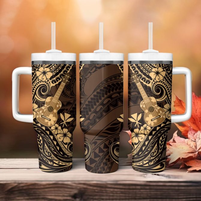 Hawaii Ukulele Custom Stanley Quencher 40Oz Stainless Steel Tumbler - Image 5