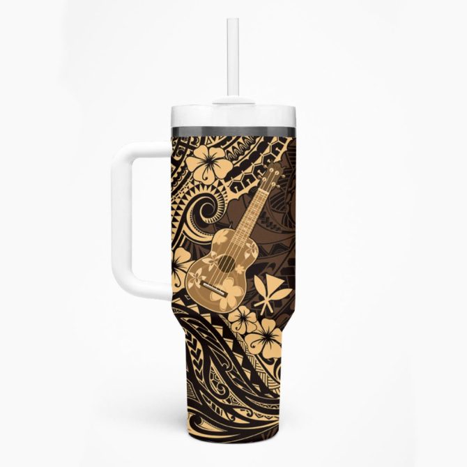 Hawaii Ukulele Custom Stanley Quencher 40Oz Stainless Steel Tumbler - Image 2
