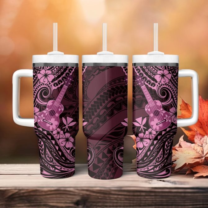 Hawaii Ukulele Custom Stanley Quencher 40Oz Stainless Steel Tumbler - Image 5