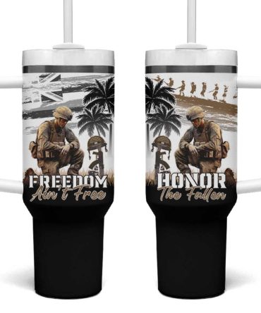 Hawaii Veterans Day Honor The Fallen Flag Grunge Custom Stanley Quencher 40Oz Stainless Steel Tumbler With Handle