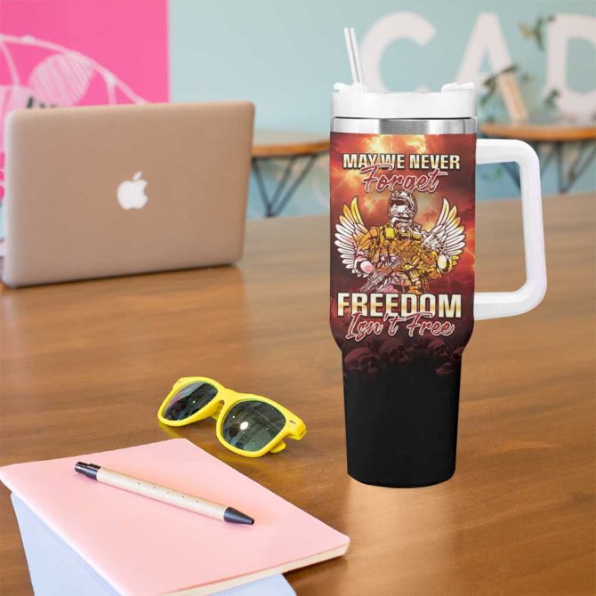 Hawaii Veterans Day May We Never Forget Freedom Isn #8217;T Free Custom Stanley Quencher 40Oz Stainless Steel Tumbler With Handle - Image 5