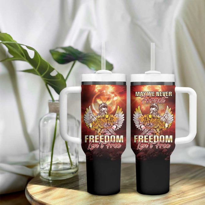 Hawaii Veterans Day May We Never Forget Freedom Isn #8217;T Free Custom Stanley Quencher 40Oz Stainless Steel Tumbler With Handle - Image 9