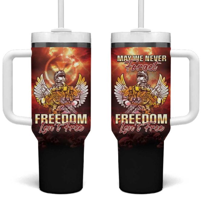 Hawaii Veterans Day May We Never Forget Freedom Isn #8217;T Free Custom Stanley Quencher 40Oz Stainless Steel Tumbler With Handle