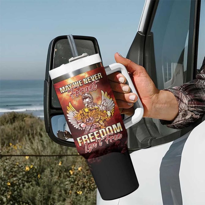 Hawaii Veterans Day May We Never Forget Freedom Isn #8217;T Free Custom Stanley Quencher 40Oz Stainless Steel Tumbler With Handle - Image 7