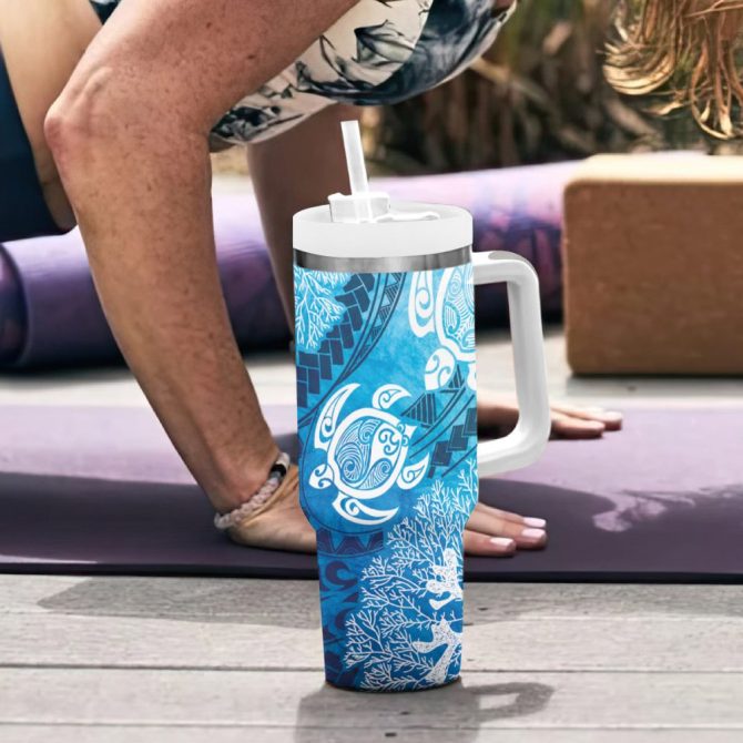 Hawaii World Ocean Day Holiday Custom Stanley Quencher 40Oz Stainless Steel Tumbler - Image 7