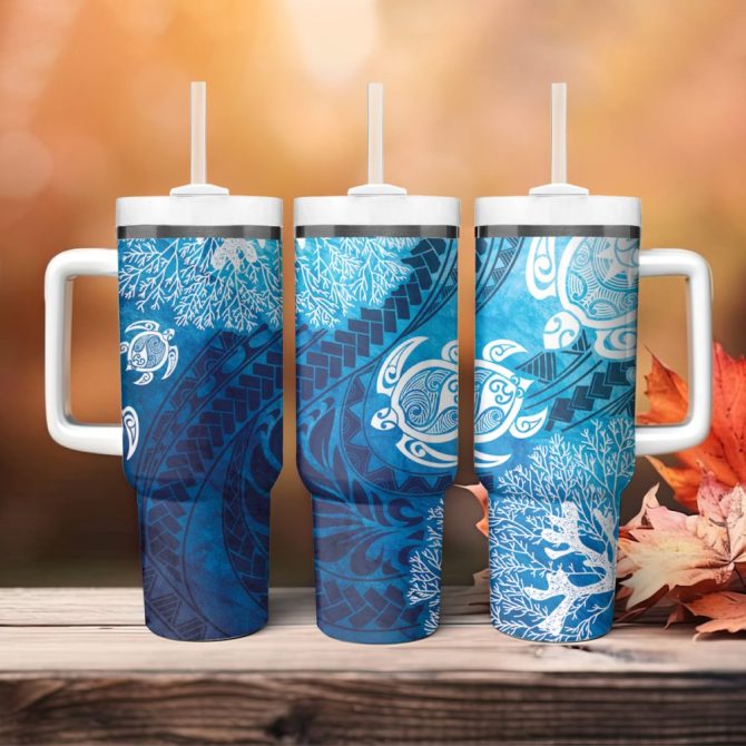 Hawaii World Ocean Day Holiday Custom Stanley Quencher 40Oz Stainless Steel Tumbler - Image 5