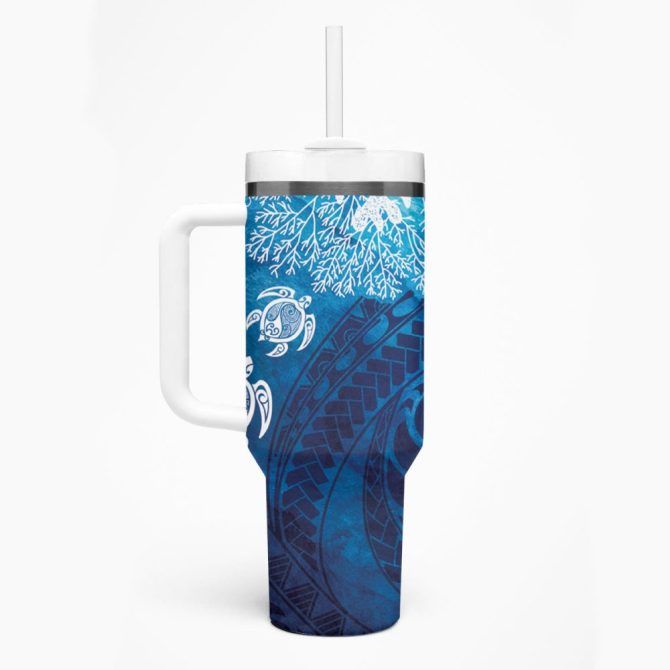 Hawaii World Ocean Day Holiday Custom Stanley Quencher 40Oz Stainless Steel Tumbler - Image 2