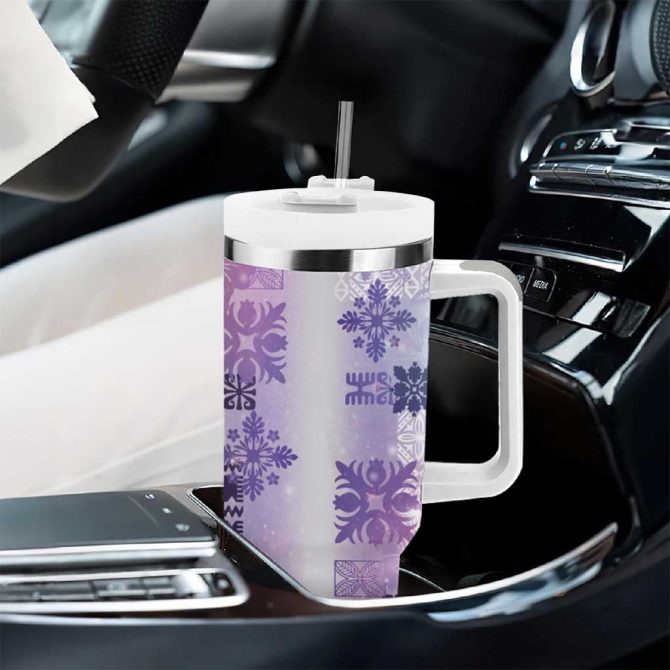 Hawaiian Quilt Vintage Galaxy Custom Stanley Quencher 40Oz Stainless Steel Tumbler With Handle - Image 8