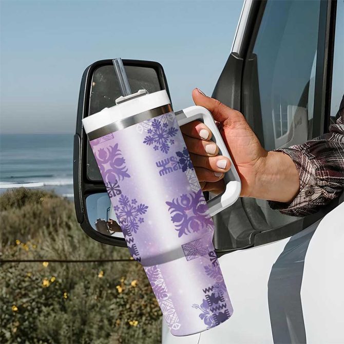 Hawaiian Quilt Vintage Galaxy Custom Stanley Quencher 40Oz Stainless Steel Tumbler With Handle - Image 7